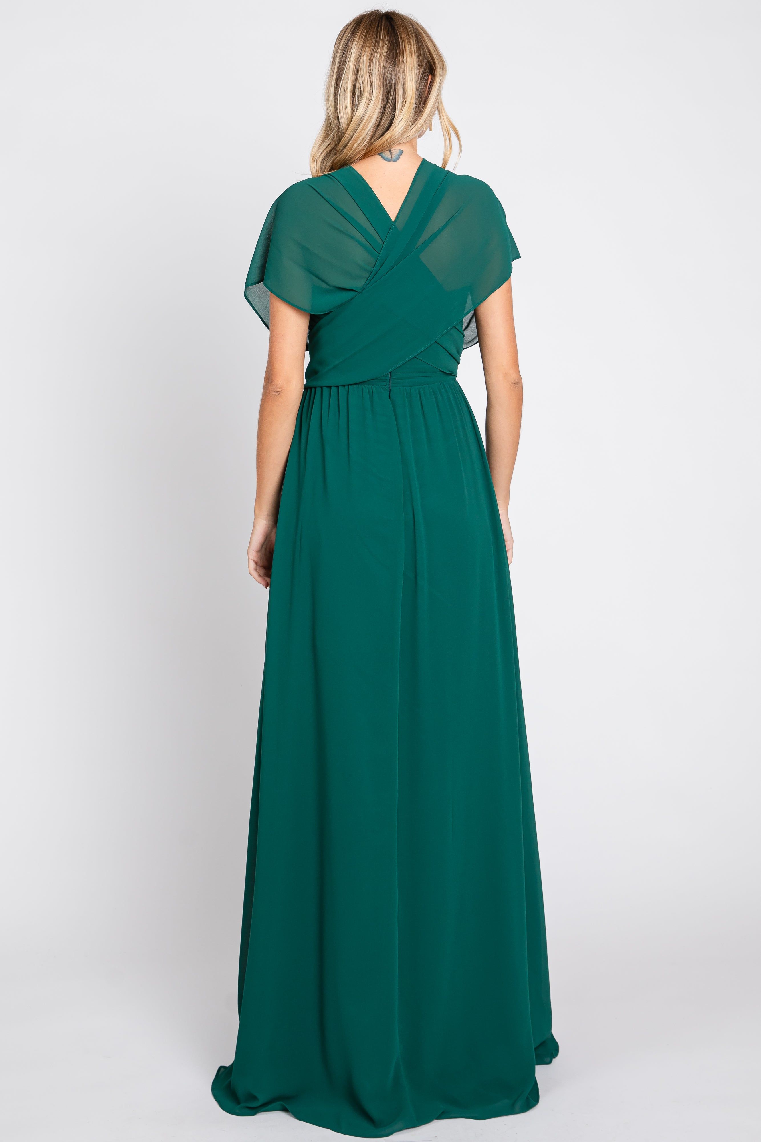 Forest Green Sweetheart Convertible Chiffon Gown sold by Pinkblush product image thumbnail 4
