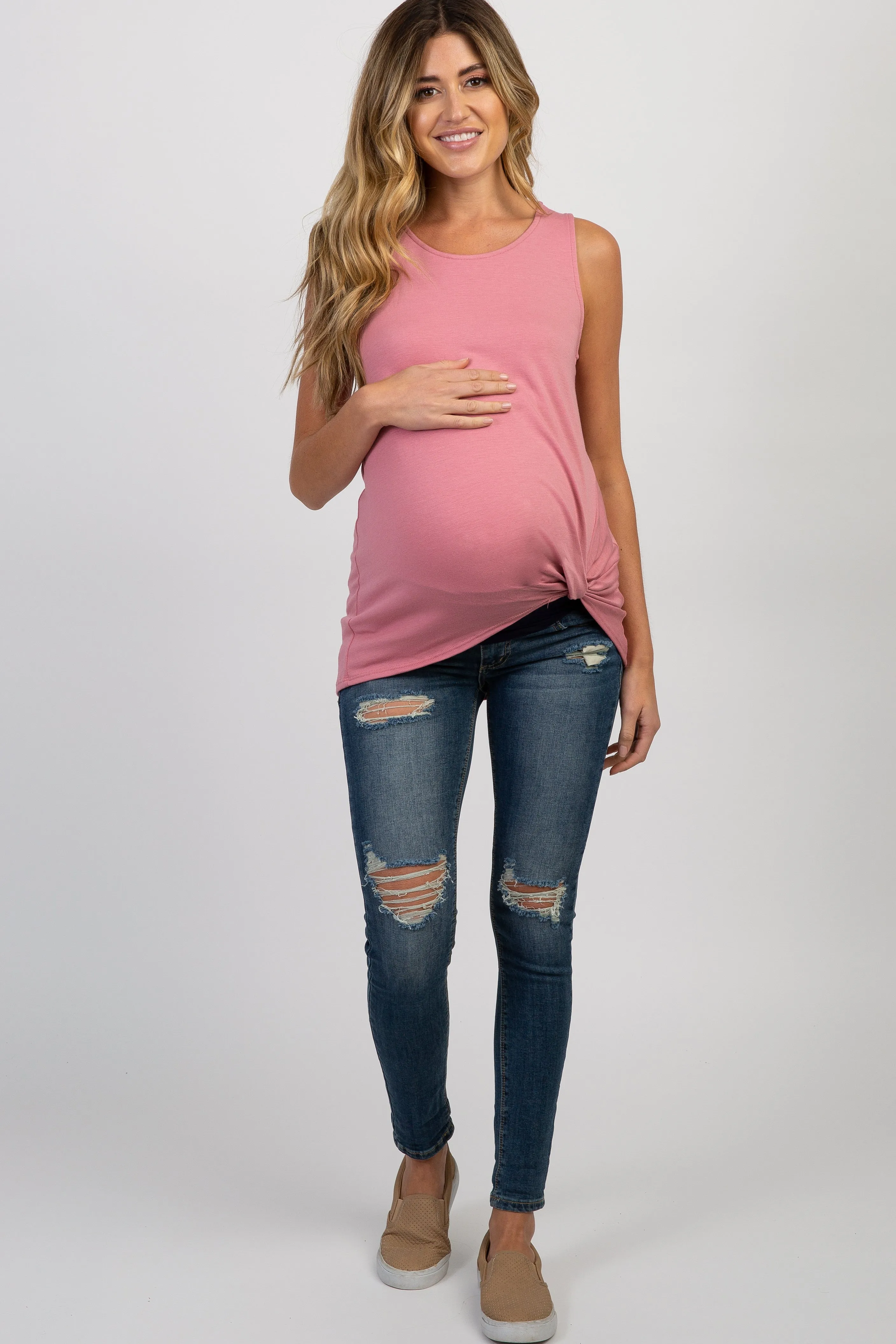PinkBlush Pink Sleeveless Knot Maternity Top sold by Pinkblush product image thumbnail 4