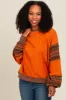 Camel Knit Contrast Sleeve Pullover sold by Pinkblush