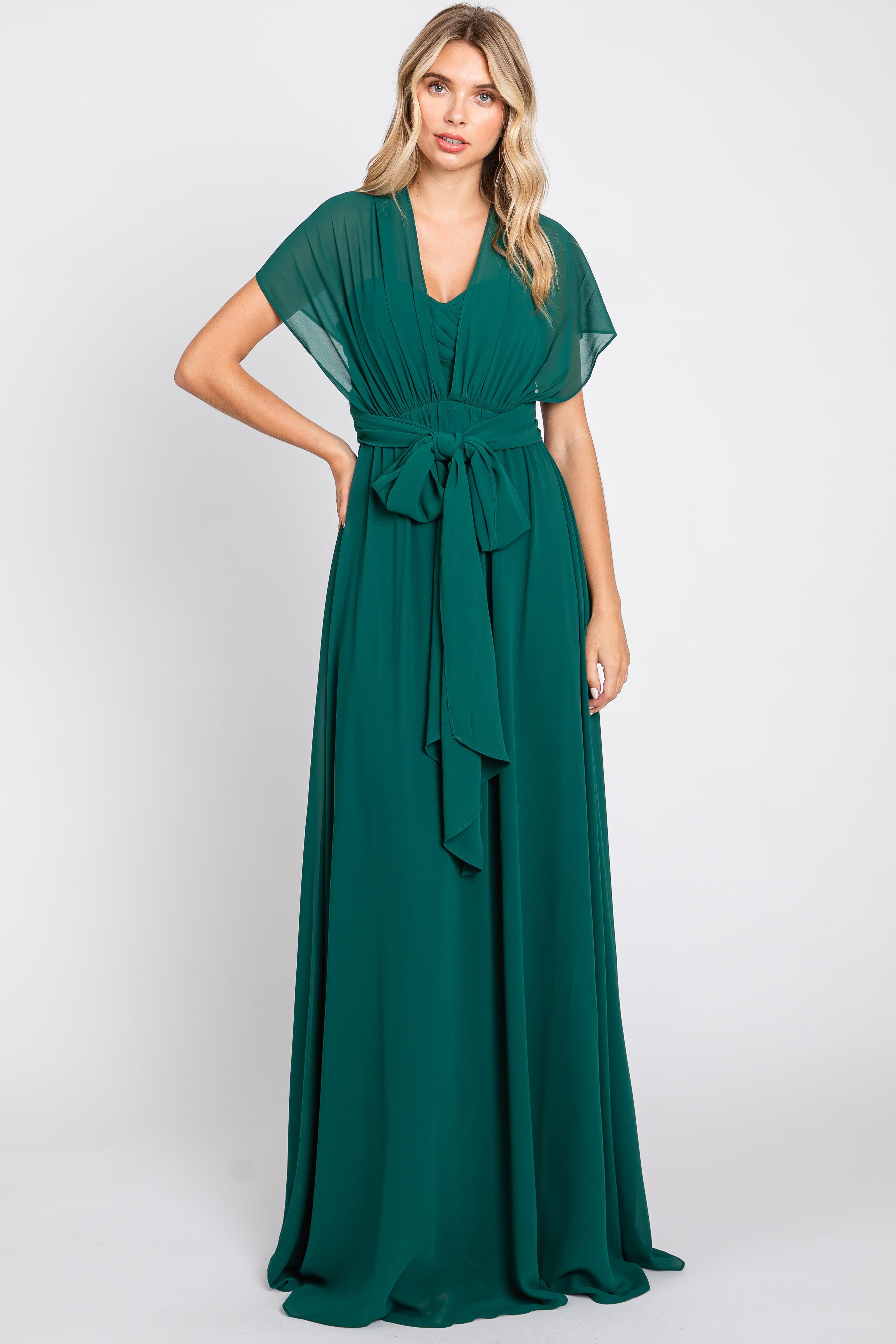 Forest Green Sweetheart Convertible Chiffon Gown sold by Pinkblush product image thumbnail 2