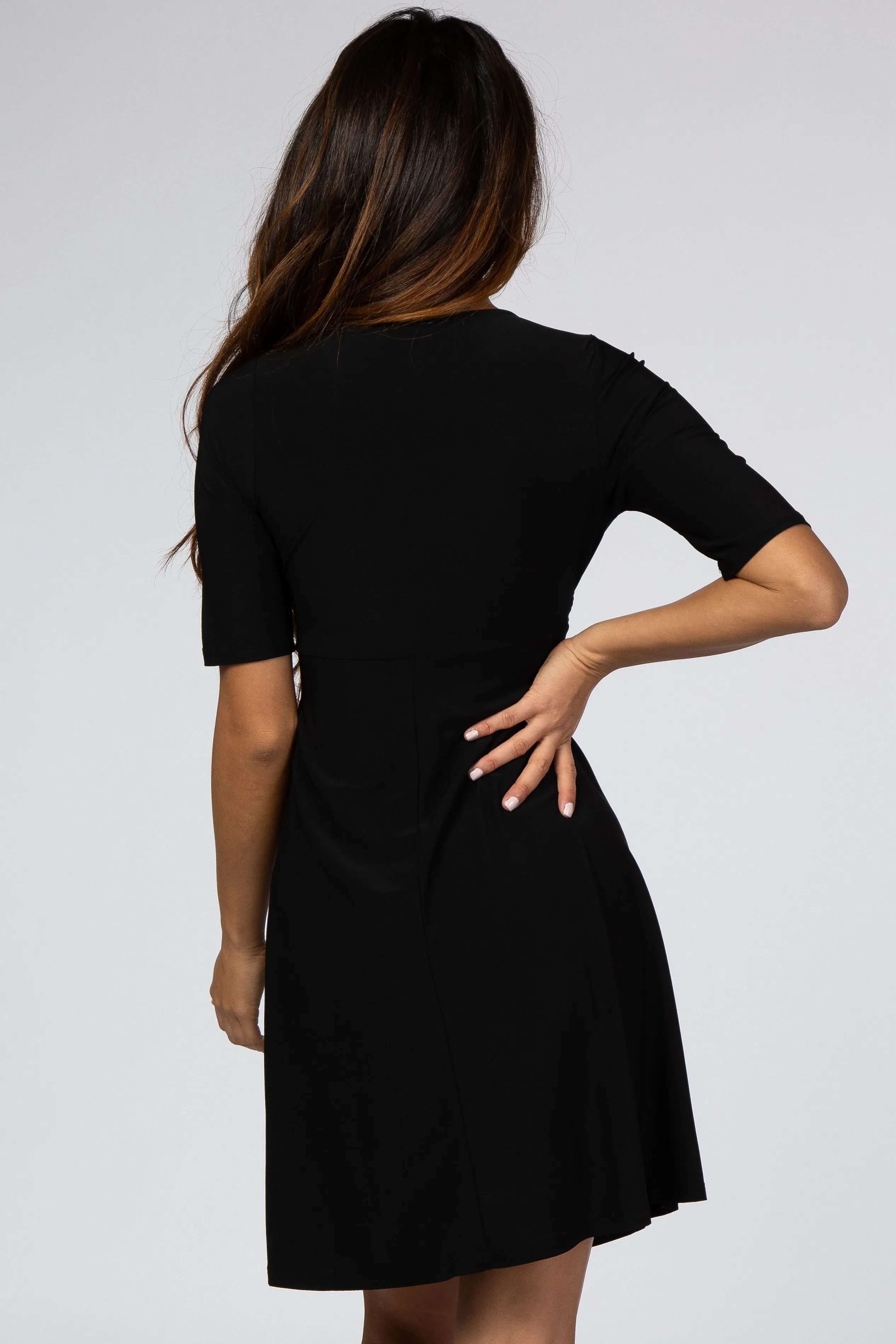 Black Waist Tie Nursing Dress sold by Pinkblush product image thumbnail 3
