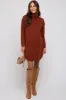 Rust Turtleneck Maternity Sweater Mini Dress sold by Pinkblush