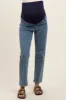 Blue Basic Maternity Straight Leg Jeans sold by Pinkblush
