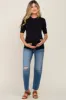 Black Knit Fitted Maternity Blouse sold by Pinkblush