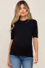 Black Knit Fitted Maternity Blouse sold by Pinkblush