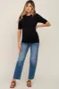 Black Knit Fitted Maternity Blouse sold by Pinkblush
