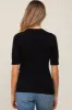Black Knit Fitted Maternity Blouse sold by Pinkblush