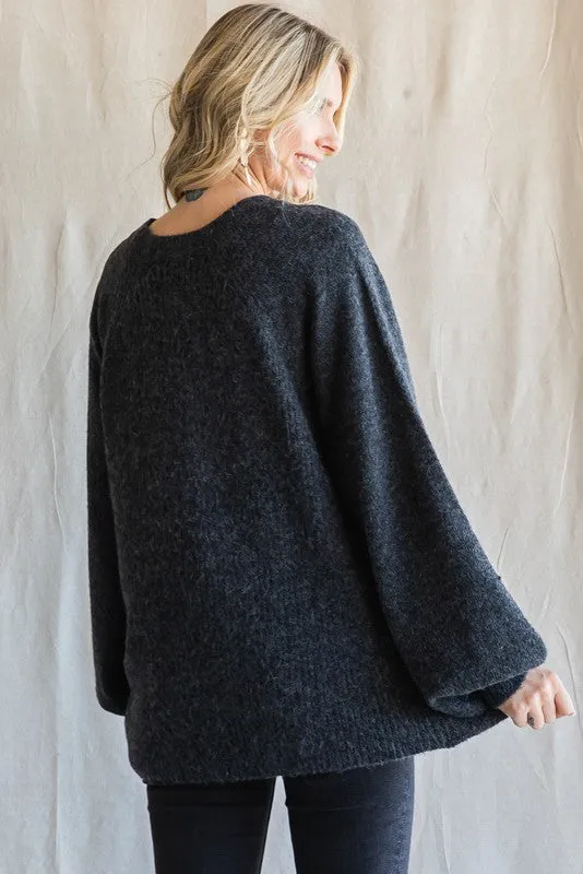 Charcoal Soft Brushed Sweater sold by Pinkblush product image thumbnail 2