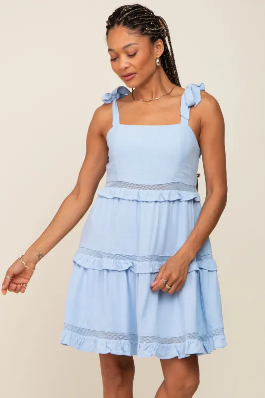 Light Blue Sleeveless Tiered Dress sold by Pinkblush