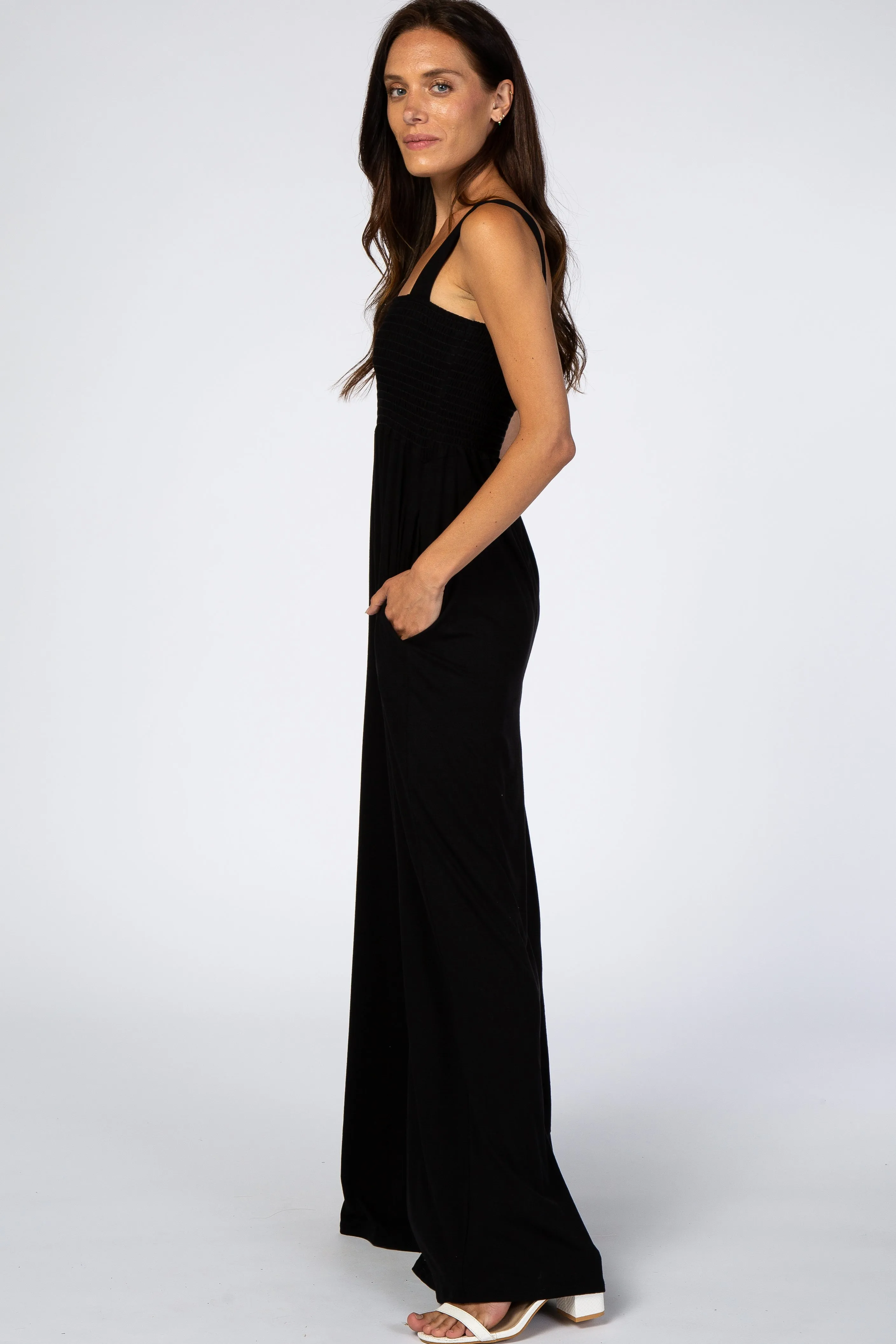 Black Sleeveless Wide Leg Jumpsuit sold by Pinkblush product image thumbnail 2