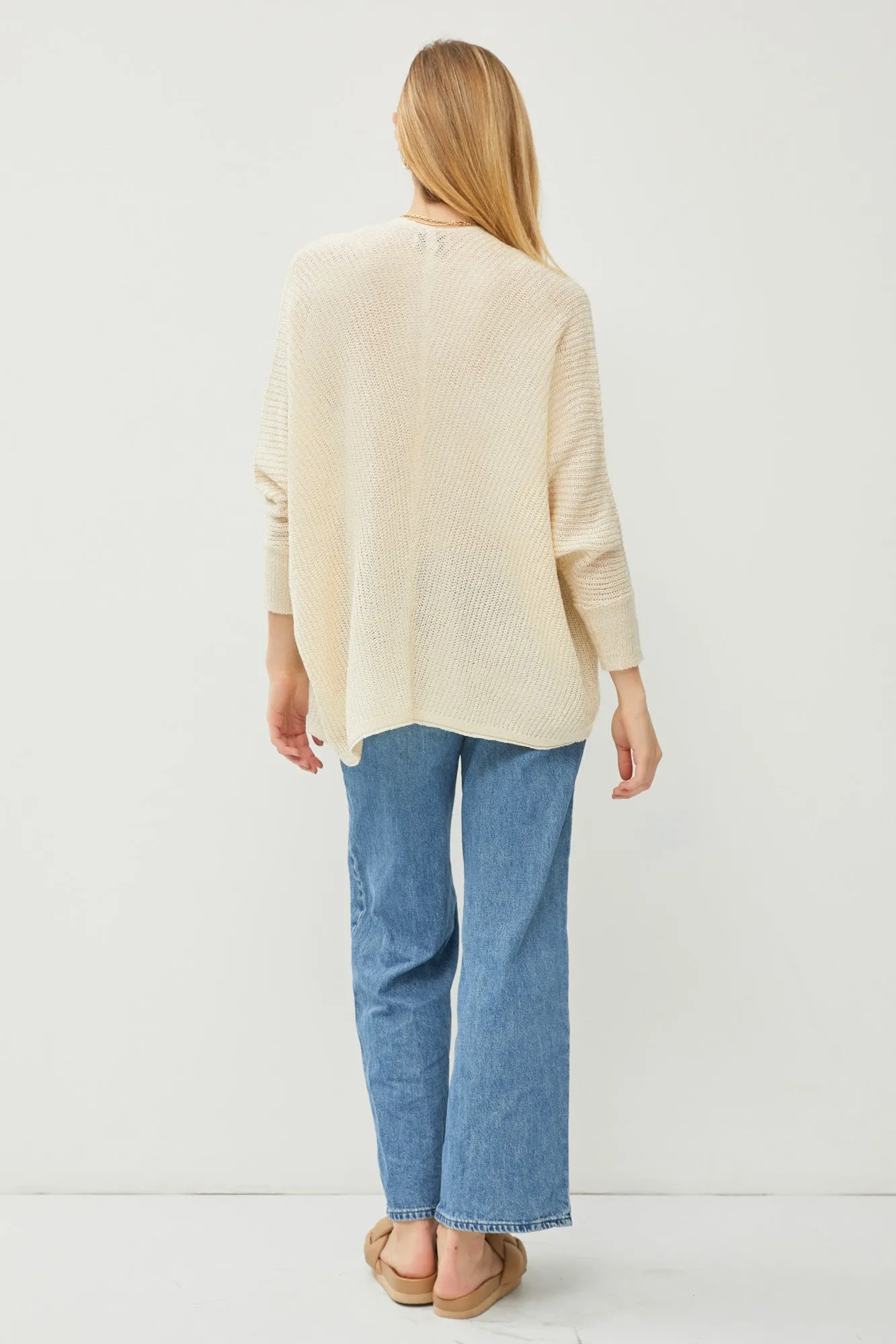 Ivory Knit Dolman Sleeve Cardigan sold by Pinkblush product image thumbnail 3