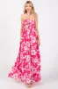 Fuchsia Floral Halter Neck Maxi Dress sold by Pinkblush