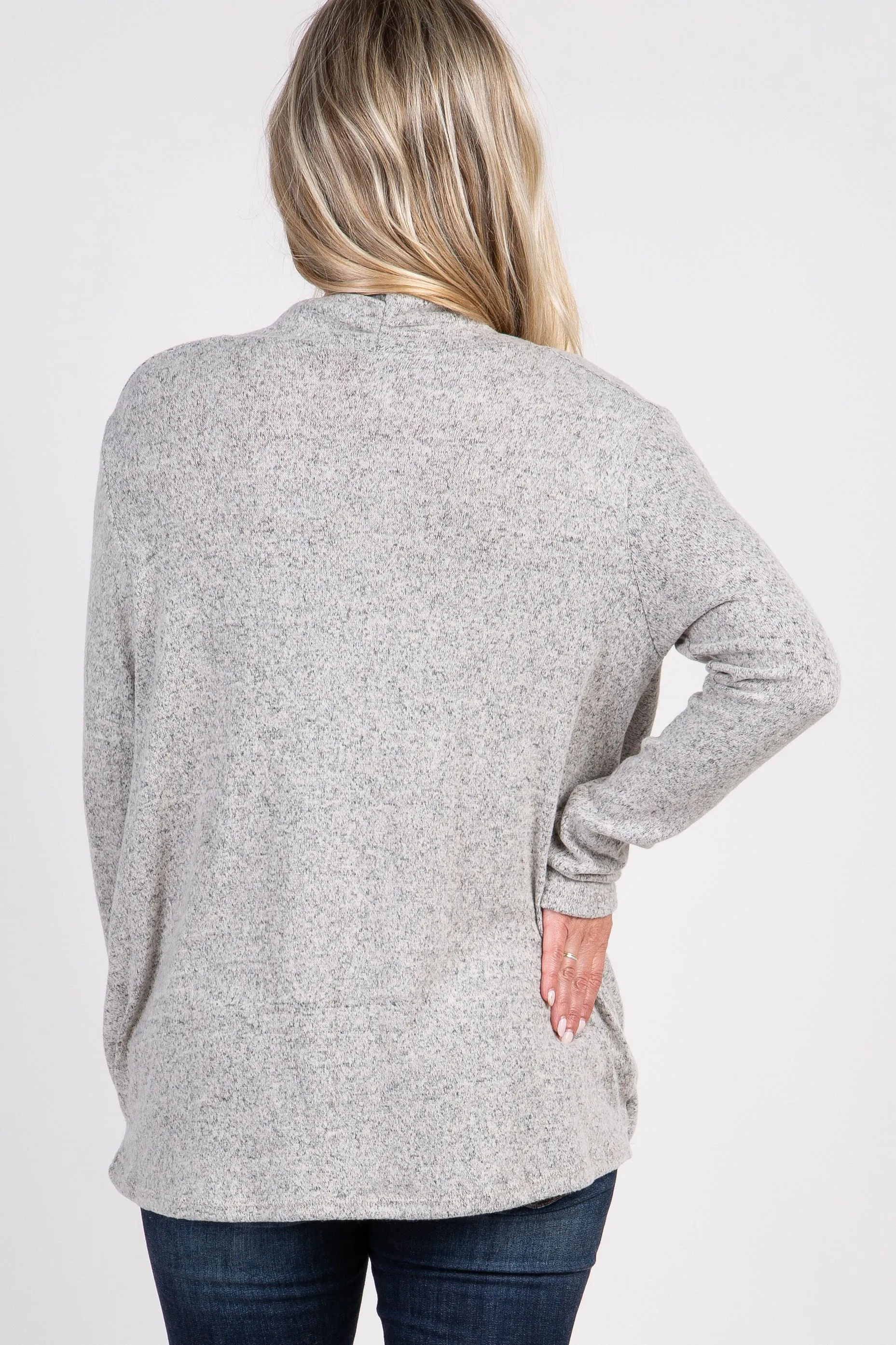 PinkBlush Beige Knit Draped Wrap V-Neck Maternity Nursing Top sold by Pinkblush product image thumbnail 3