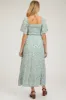 Mint Floral Smocked Maternity Maxi Dress sold by Pinkblush