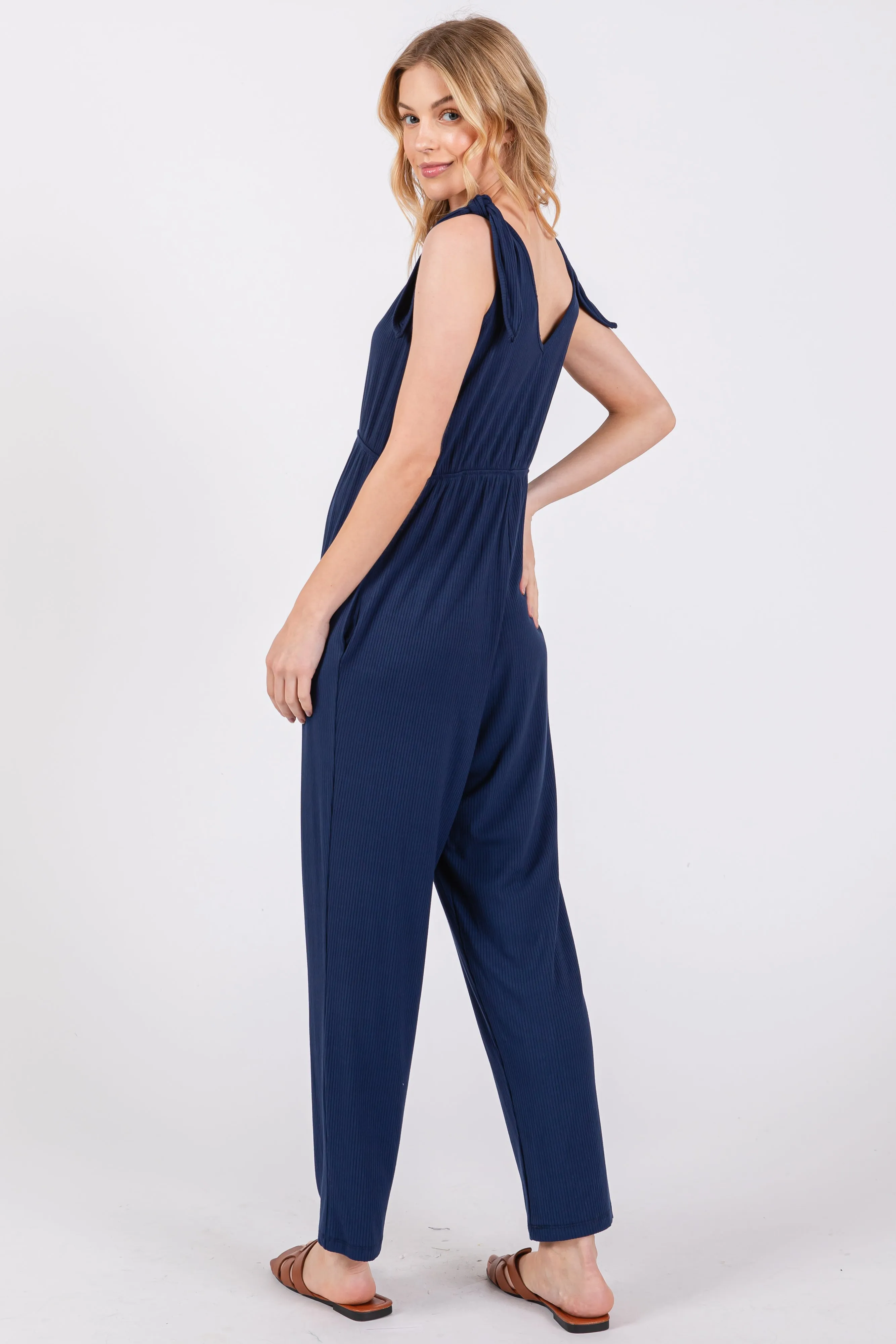 Navy Tie Strap Jumpsuit sold by Pinkblush product image thumbnail 3