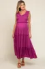 Magenta Smocked Ruffle Tier Maternity Maxi Dress sold by Pinkblush