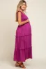 Magenta Smocked Ruffle Tier Maternity Maxi Dress sold by Pinkblush