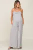 Grey Strapless Front Twist Maternity Jumpsuit sold by Pinkblush