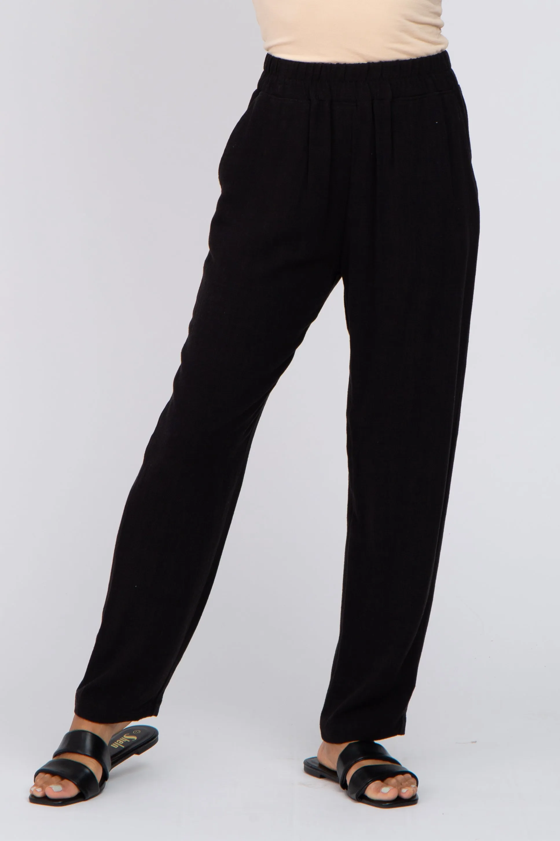 Black Linen Pants sold by Pinkblush product image thumbnail 2