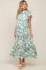 Light Olive Floral Tiered Ruffle Accent Maternity Maxi Dress sold by Pinkblush