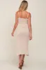 Beige Open Knit Crochet Maternity Midi Dress sold by Pinkblush