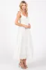 White Textured Tiered Midi Dress sold by Pinkblush