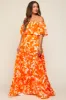 Orange Floral Off Shoulder Flounce Maternity Maxi Dress sold by Pinkblush