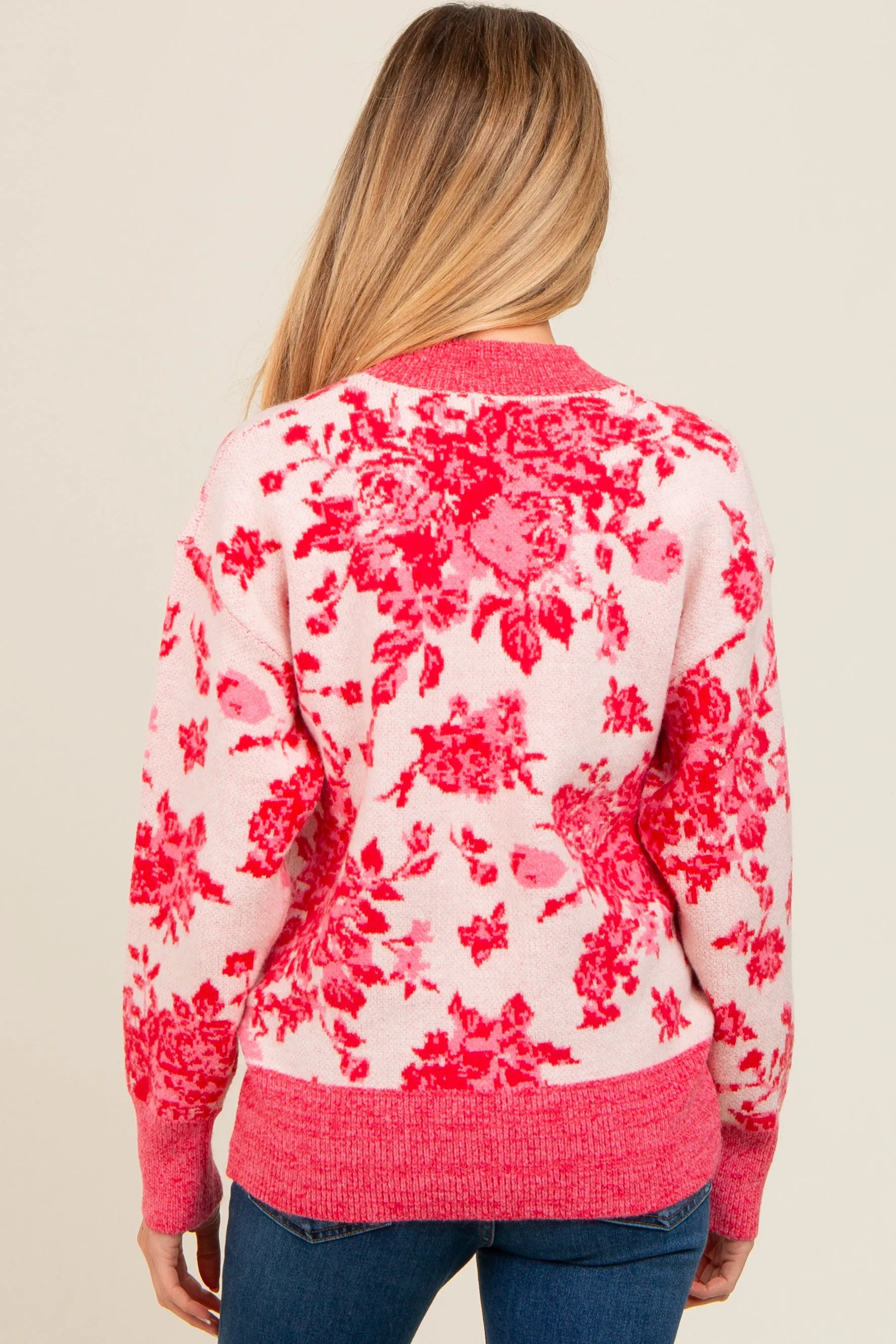 Pink Floral Crew Neck Maternity Sweater sold by Pinkblush product image thumbnail 4
