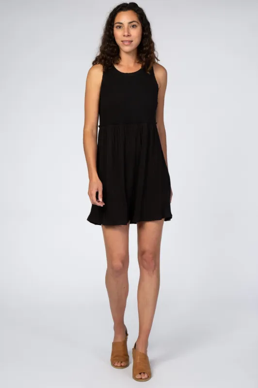 Black Ribbed Sleeveless Dress sold by Pinkblush