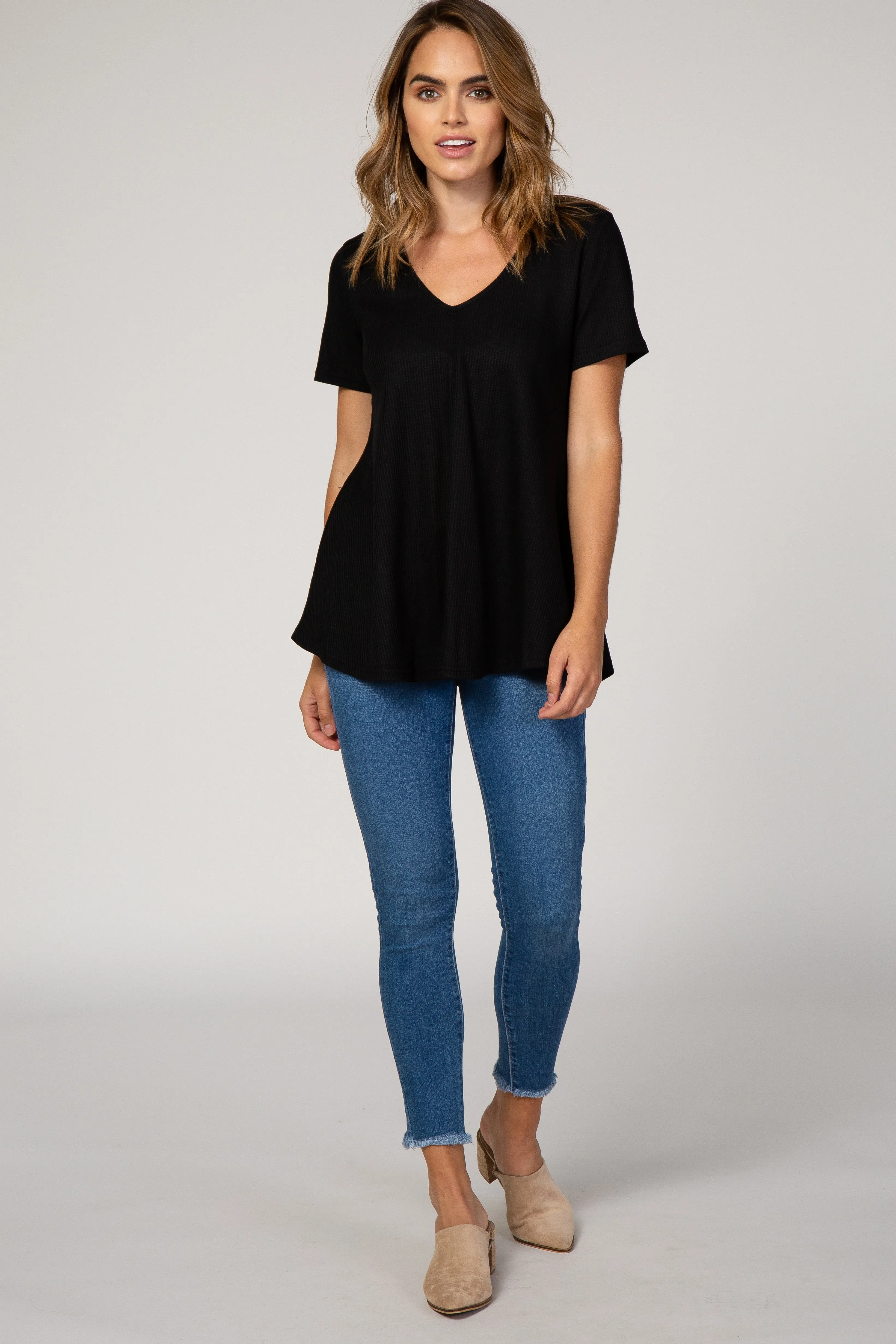 Black Short Sleeve Thermal Top sold by Pinkblush product image thumbnail 4