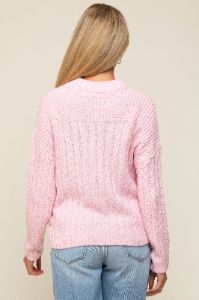 Light Pink Cable Knit Maternity Sweater sold by Pinkblush
