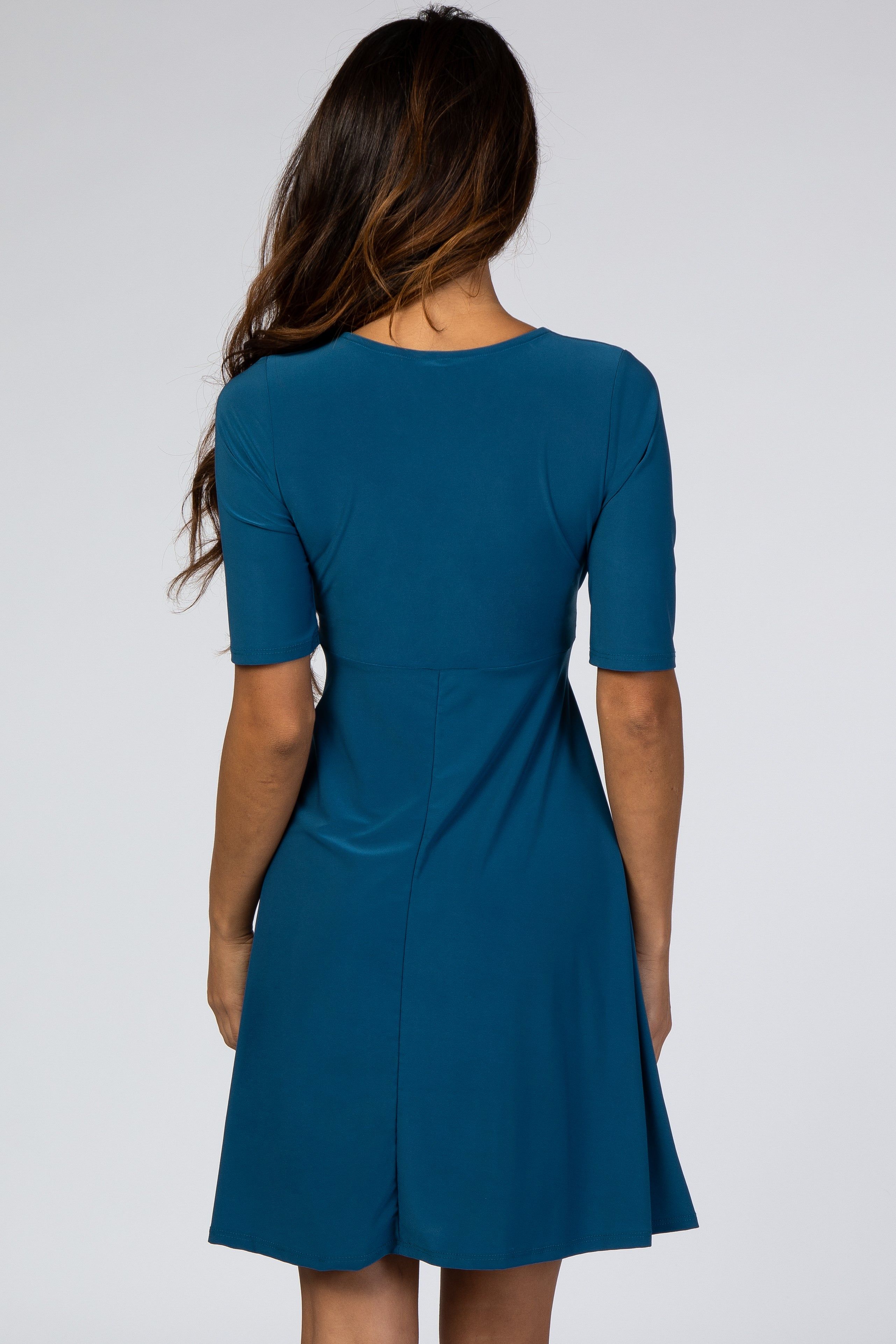 Teal Waist Tie Nursing Dress sold by Pinkblush product image thumbnail 3