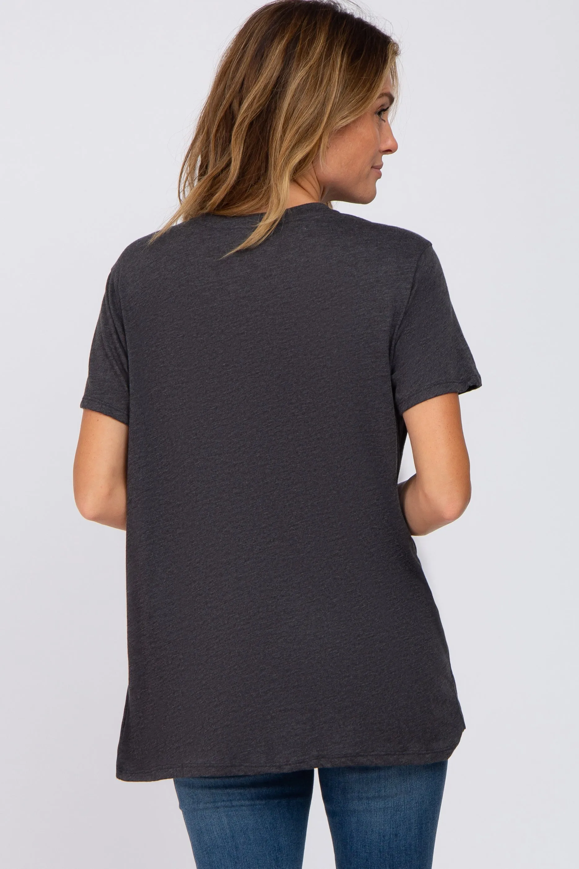 Charcoal Oversized Short Sleeve Top sold by Pinkblush product image thumbnail 3