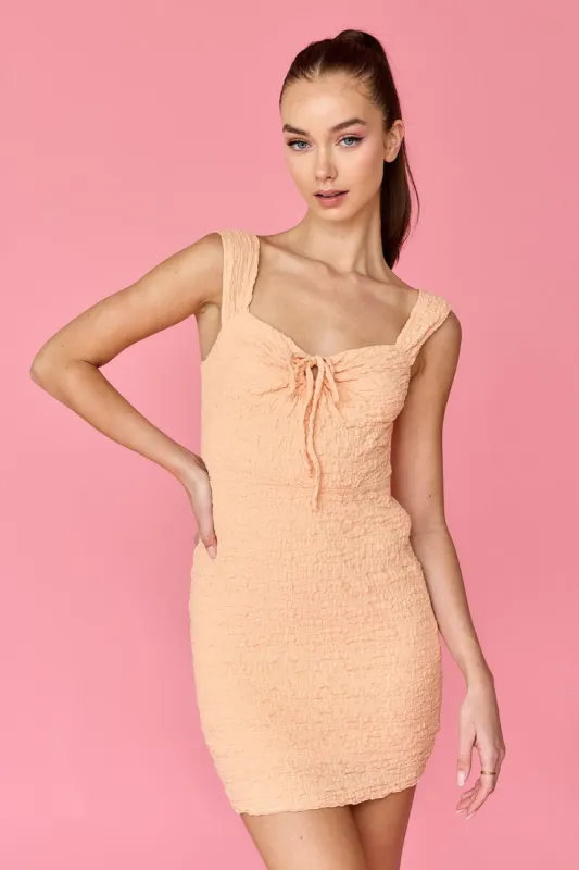 Orange Textured Knit Mini Dress sold by Pinkblush