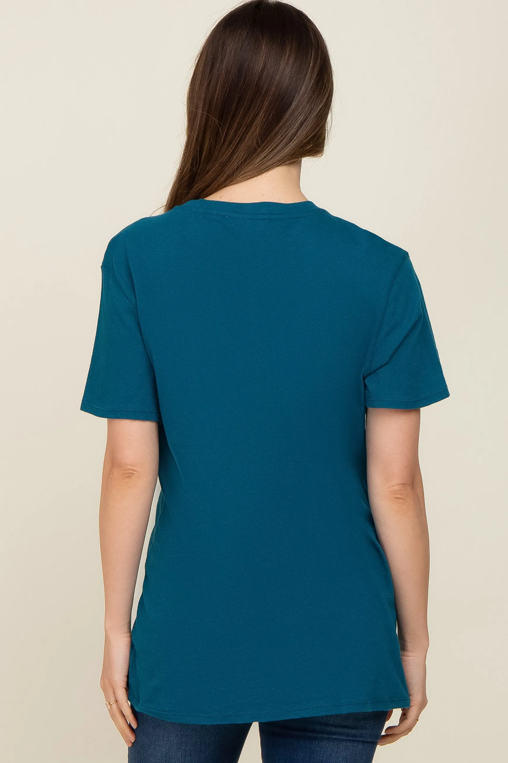 Teal Oversized Short Sleeve Maternity Top sold by Pinkblush product image thumbnail 3