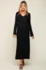 Black Ribbed Maternity Knit Maxi Dress sold by Pinkblush