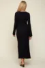 Black Ribbed Maternity Knit Maxi Dress sold by Pinkblush