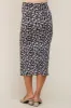 Black Floral Ruched Side Slit Maternity Midi Skirt sold by Pinkblush