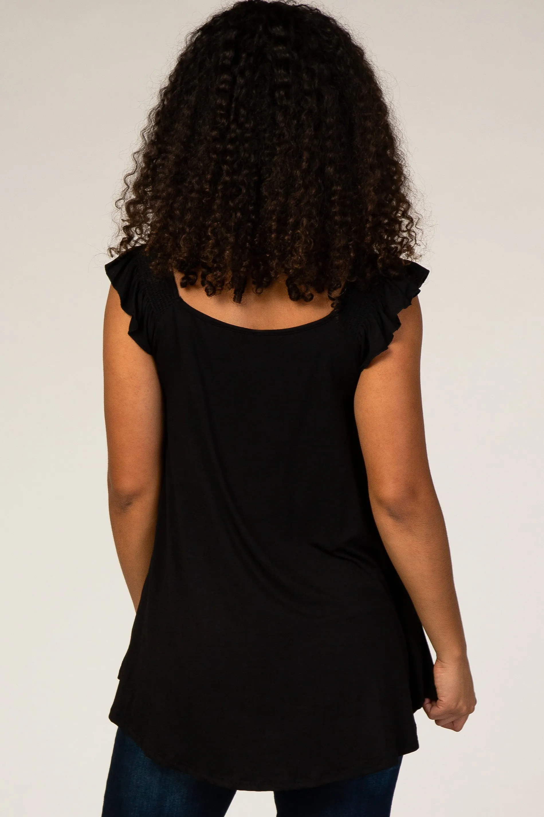 Black Flutter Sleeve Top sold by Pinkblush product image thumbnail 3