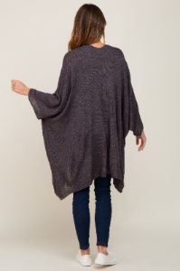 Charcoal Knit Open Front Cardigan sold by Pinkblush