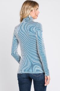 Teal Ribbed Turtleneck Top sold by Pinkblush