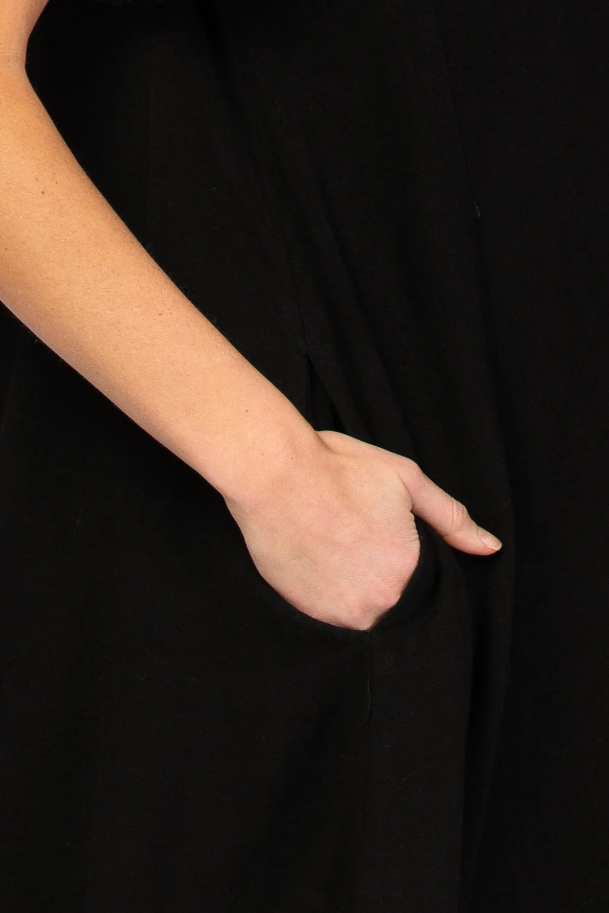 Black Fringe Linen Maternity Dress sold by Pinkblush product image thumbnail 4