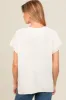 Ivory Dolman Short Sleeve Side Slit Maternity Sweater Top sold by Pinkblush