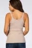 Taupe Ribbed Maternity Tank Top sold by Pinkblush
