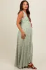 Green Floral Crochet Trim Button Down Maternity Maxi Dress sold by Pinkblush