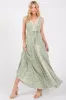 Green Floral Crochet Trim Button Down Maternity Maxi Dress sold by Pinkblush