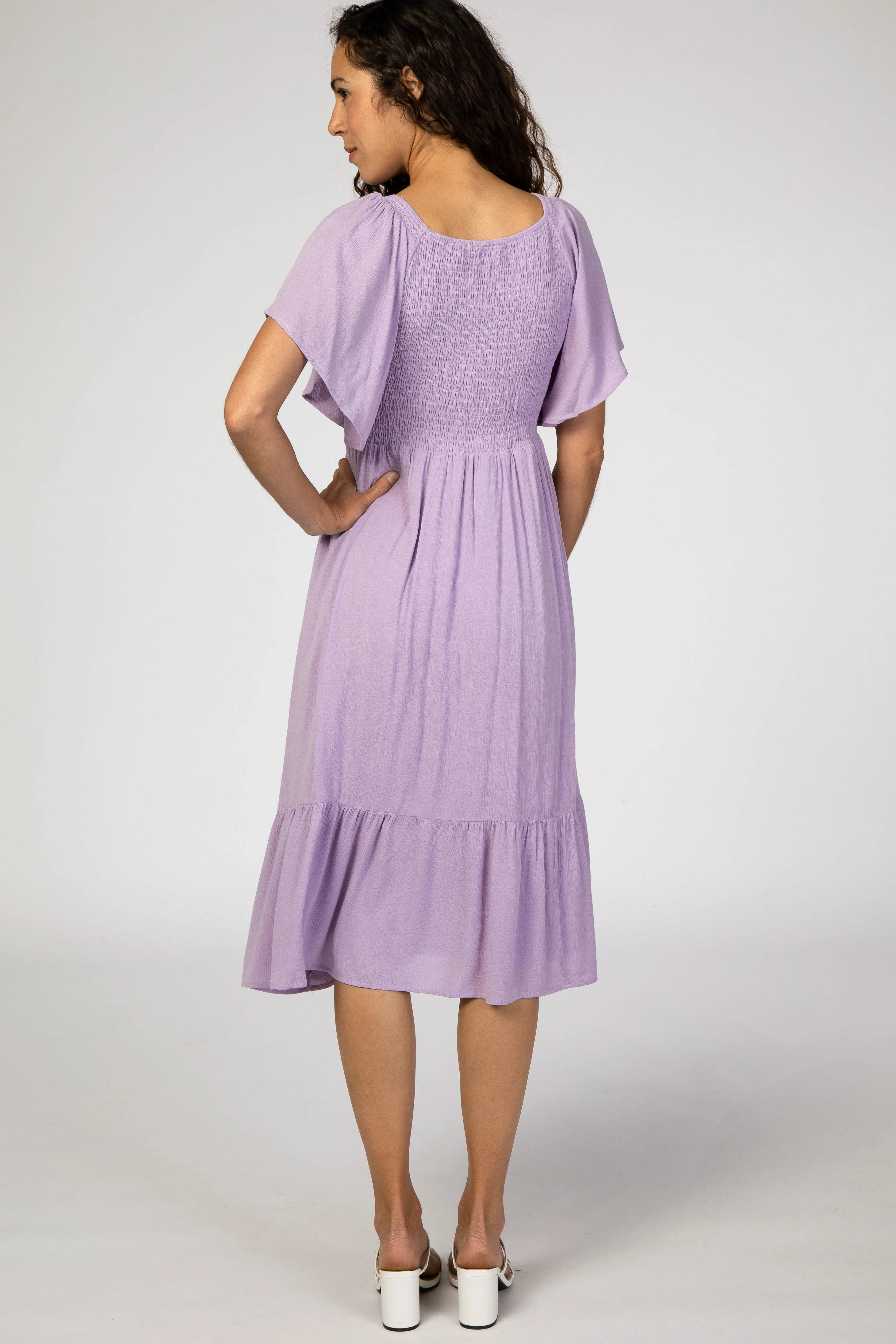 Lavender Smocked Ruffle Dress sold by Pinkblush product image thumbnail 3