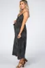 Black Dot Print V-Neck Maternity Midi Dress sold by Pinkblush