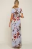 Light Blue Floral Maternity Wrap Dress sold by Pinkblush
