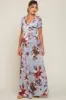 Light Blue Floral Maternity Wrap Dress sold by Pinkblush